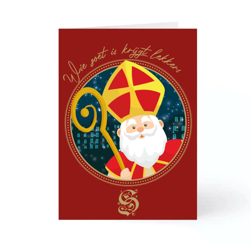 Sinterklaaskaart "Wie zoet is"